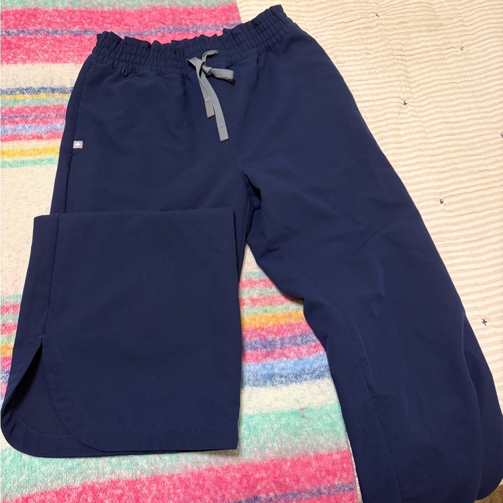 Figs Navy Wide Leg Scrub Pants
